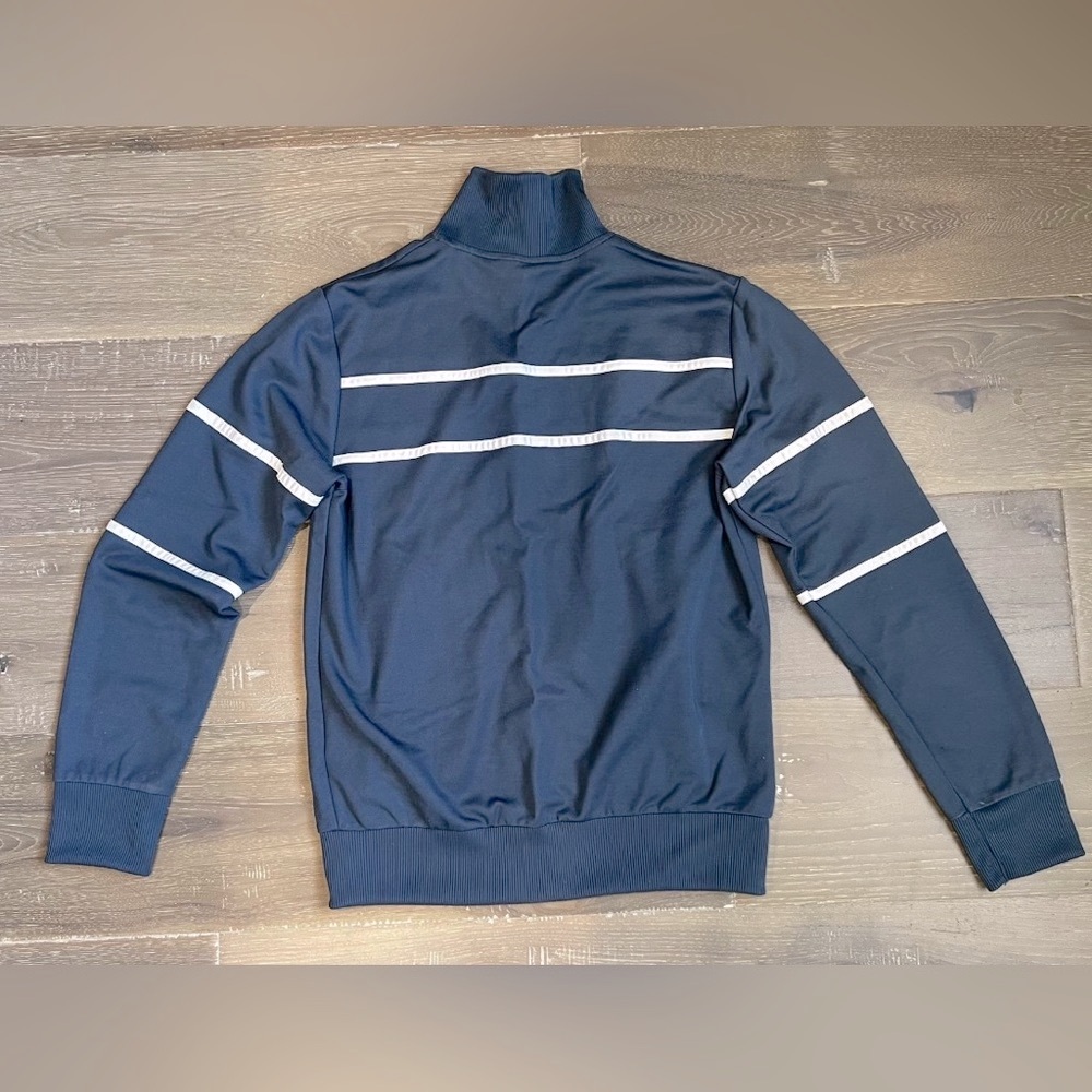 Blue Jersey Jacket with White Stripes - Picture 2 of 6